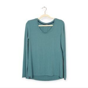 Free Fly Apparel Teal Scoop Neck Bamboo Viscose Long Sleeve Top